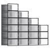 Pack de 18 cajas de zapatos plegables y apilables, negro