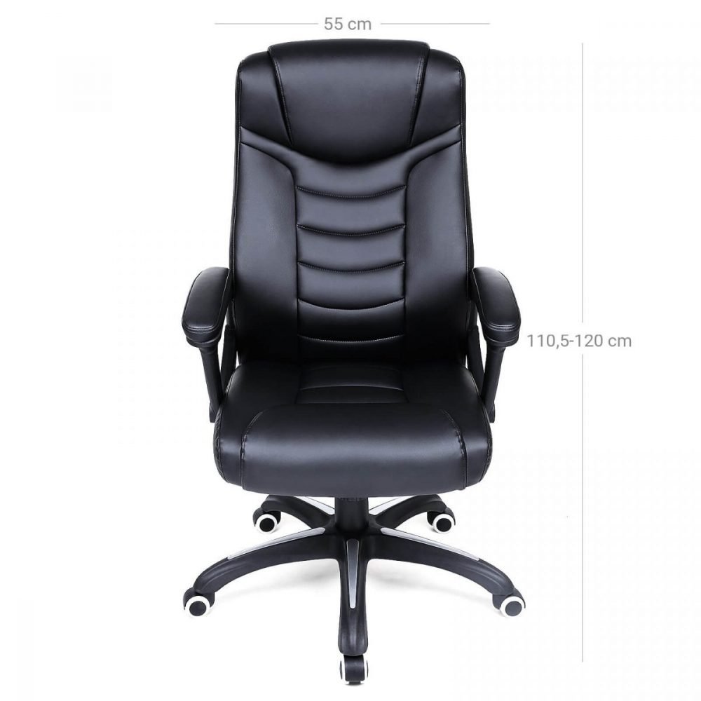 Silla ejecutiva de oficina giratoria y ergonómica, negra - Imagen 2