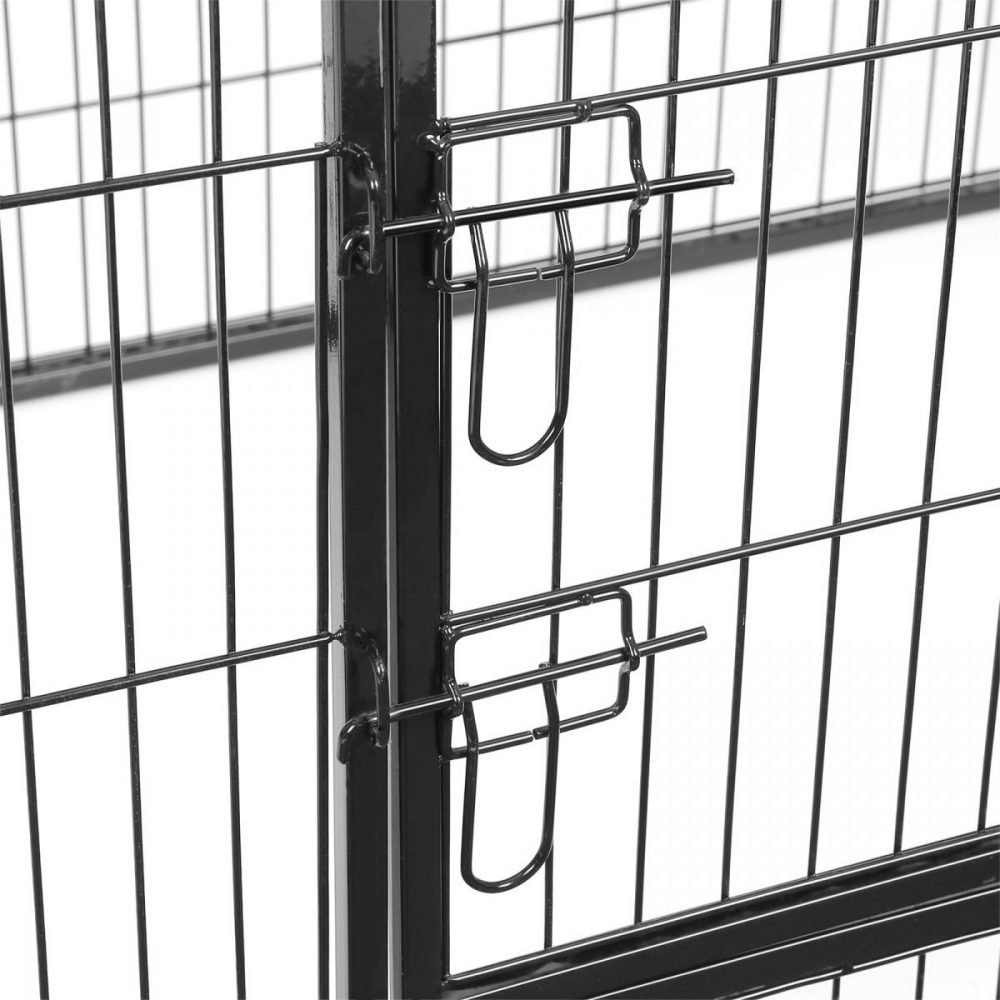 Jaula para perros de metal con una puerta, 122x80x70 cm, negro - Imagen 4