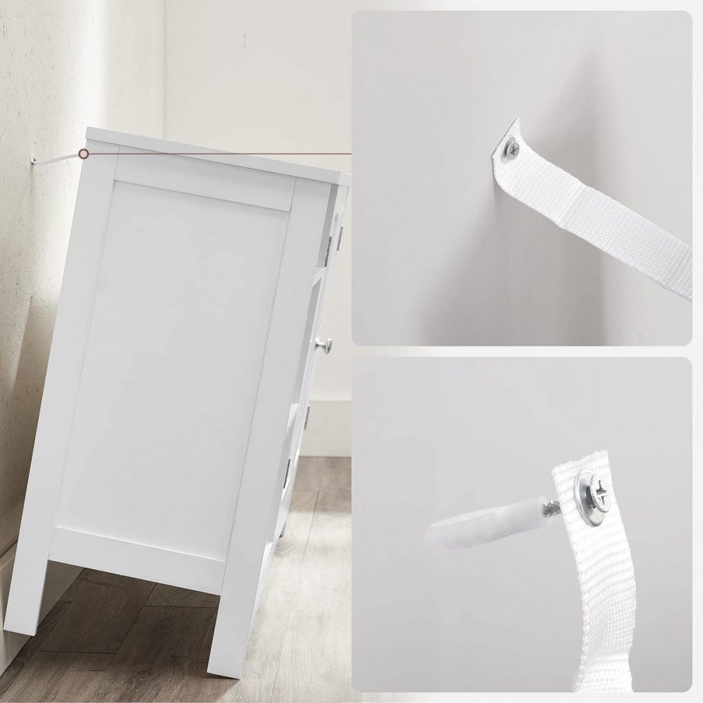 Mueble lavabo extra largo, 2 puertas, estantes, baño, blanco - Imagen 6