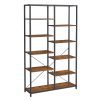 Estantería 5 niveles industrial, biblioteca pie, marrón