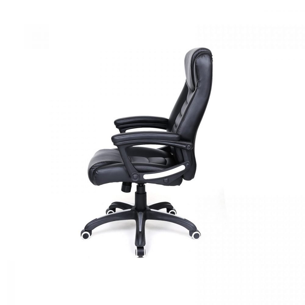 Silla ejecutiva de oficina giratoria y ergonómica, negra - Imagen 3
