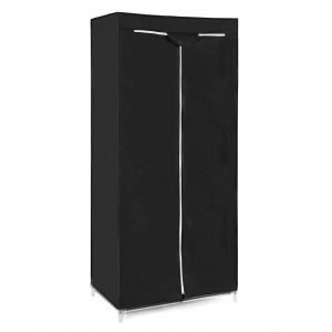 Armario de tela resistente al polvo, negro, 160x75x45 cm