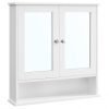 Mueble lavabo baño con puertas de persiana, 60x30x63 cm, blanco