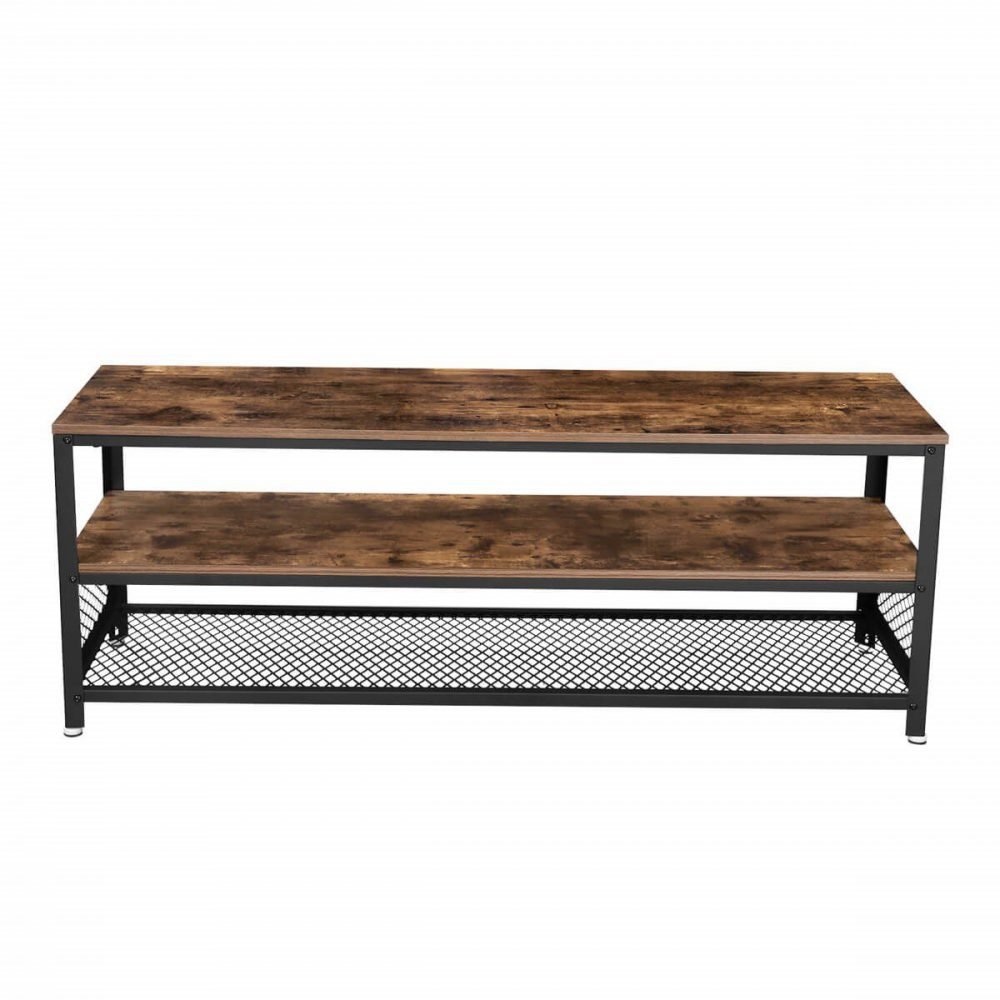 Mueble para tv hasta 60 pulgadas, 2 estantes inferiores, marrón - Imagen 3