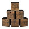 Set de 6 cajas plegables 33x33x33 cm, marrón