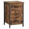 Mesita de noche con 3 cajones, mueble auxiliar marrón vintage