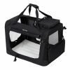 Transportín plegable perros medianos, 60x40x40 cm, negro
