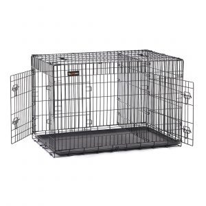 Jaula para perros xxl, 122x74.5x80.5 cm, 2 puertas, color negro