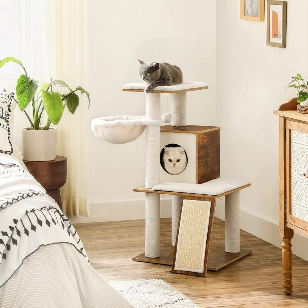 Árbol para gatos color nogal, estable y resistente - Imagen 3