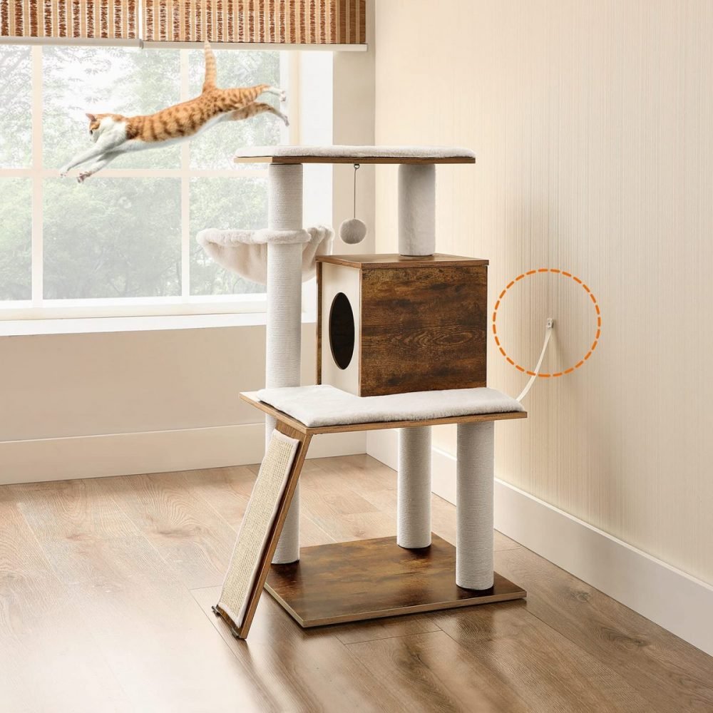 Árbol para gatos color nogal, estable y resistente - Imagen 6