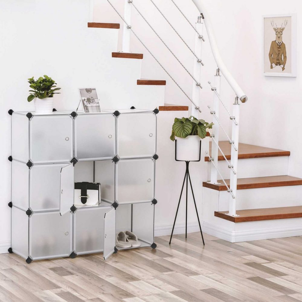 Estantería modular de 9 cubos de plástico con puertas - Imagen 4