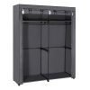 Armario portátil tela con perchero, 140x43x174 cm, gris