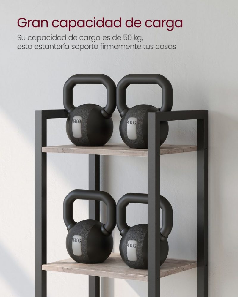 Estantería de 6 niveles multifuncional, librería espaciosa, greige - Imagen 7