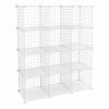 Estantería modular malla hierro 93x31x123 cm, 4 niveles, blanco