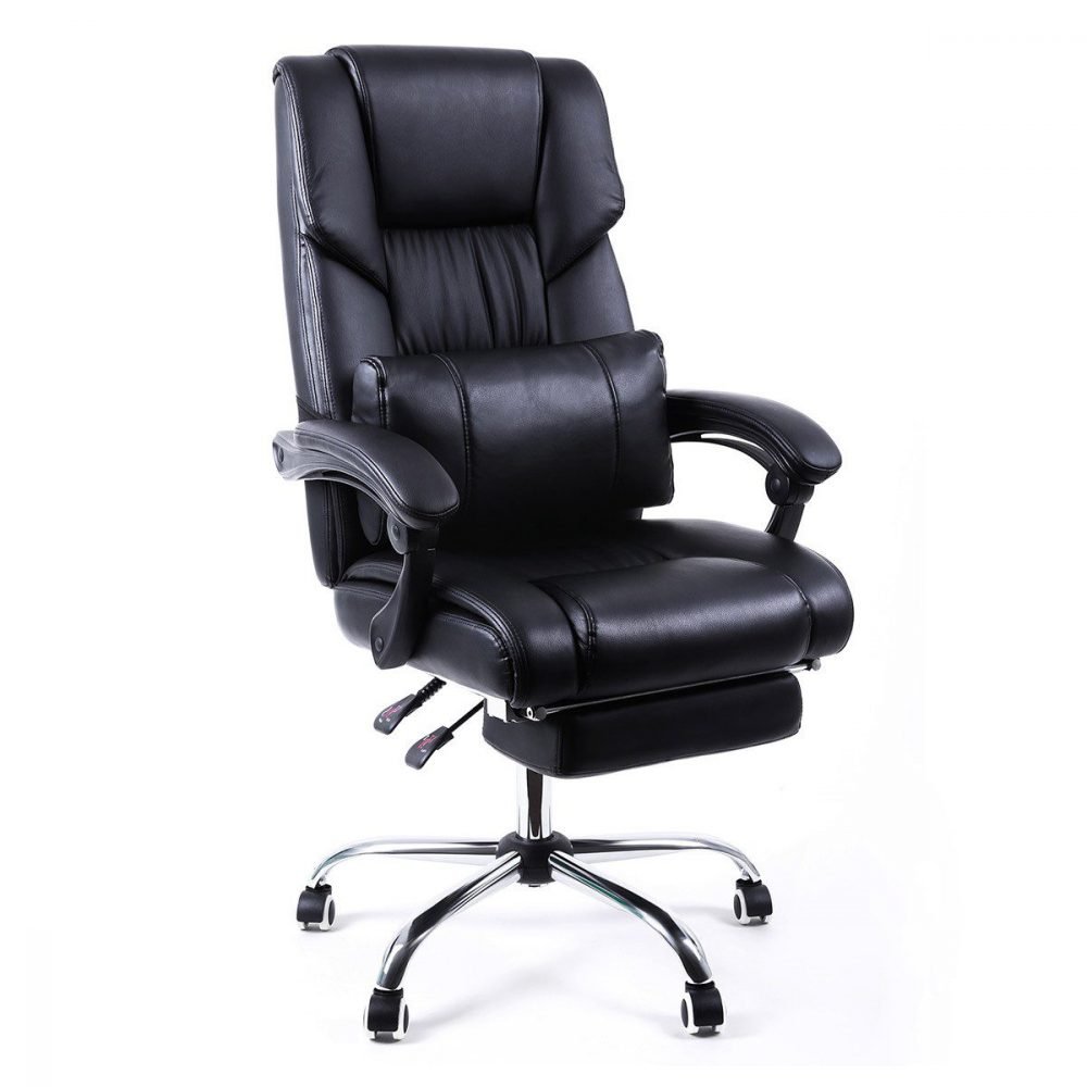 Silla de oficina ergonómica para escritorio, reposapiés plegable