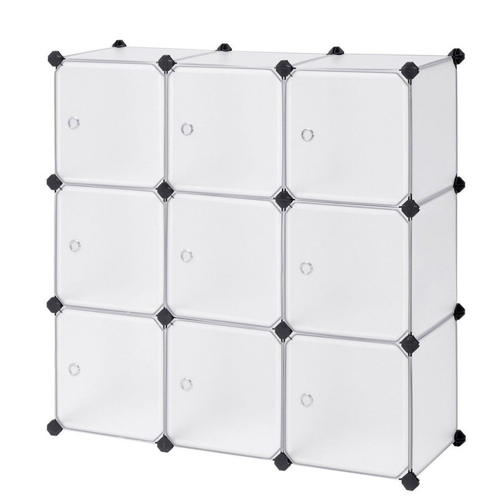 Estantería modular de 9 cubos de plástico con puertas - Imagen 3