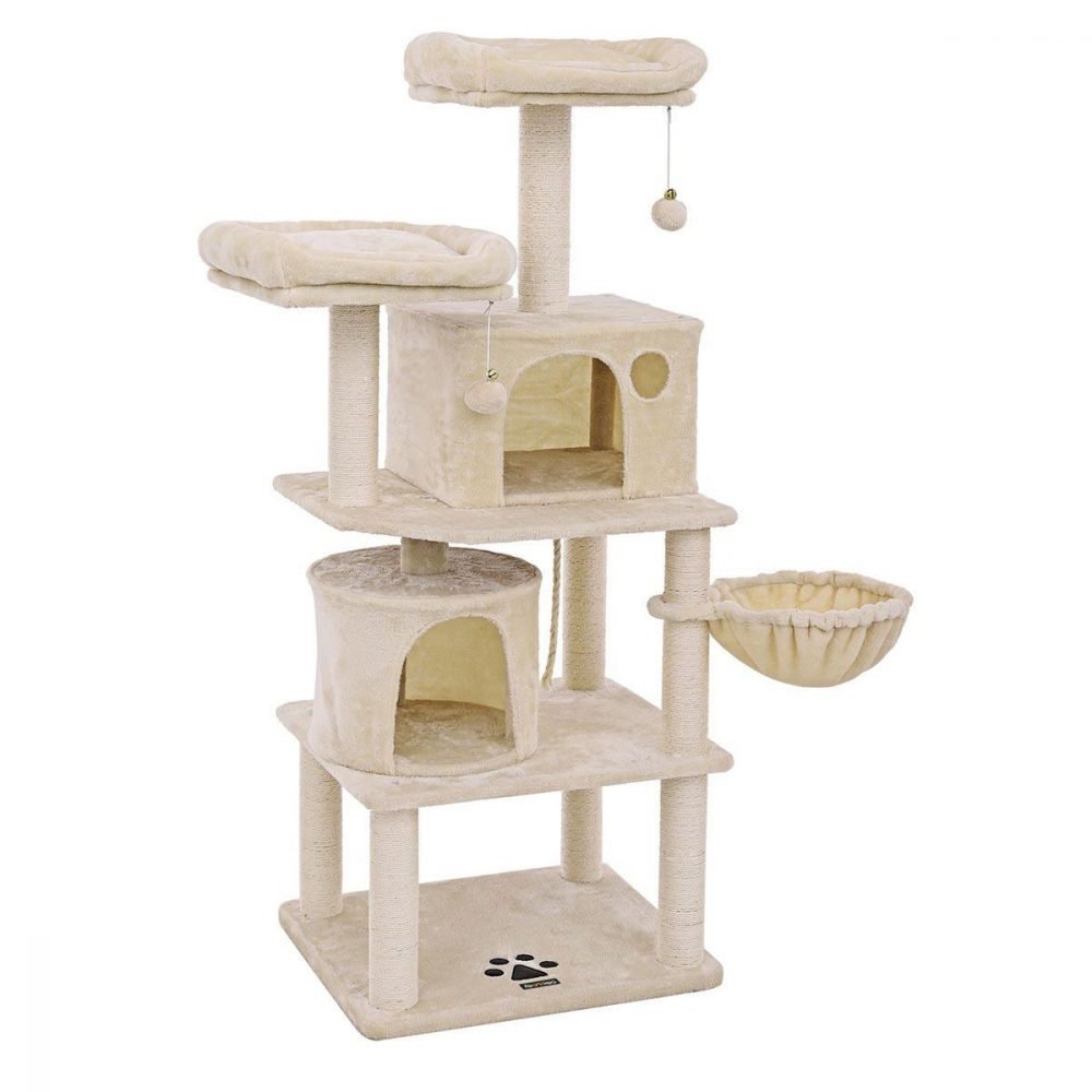 Árbol gatos postes sisal, rascador, varias plataformas, beige