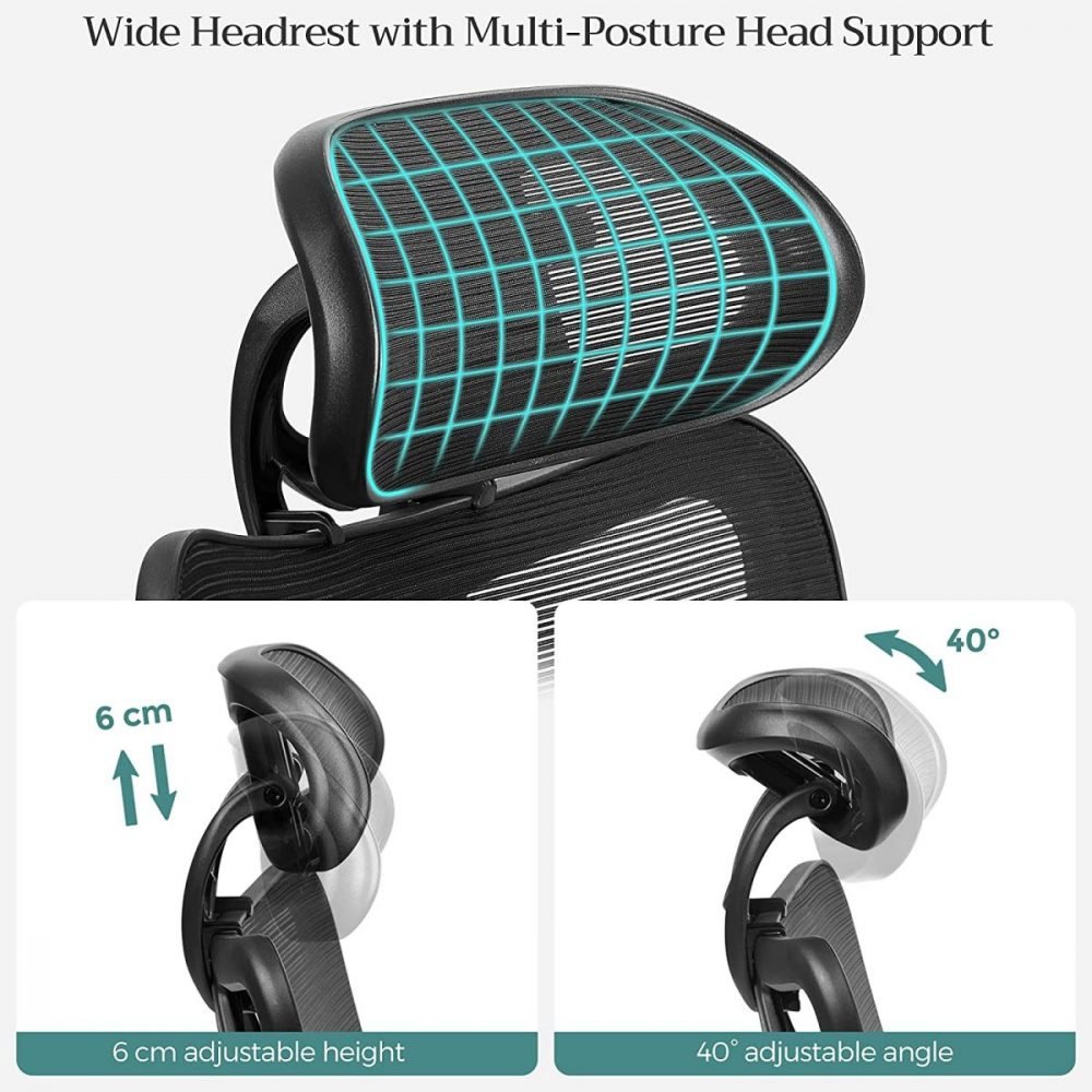Silla de oficina ergonómica de malla en negro - Imagen 7