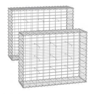 Juego de 2 gaviones, acero cincado, decoración jardín