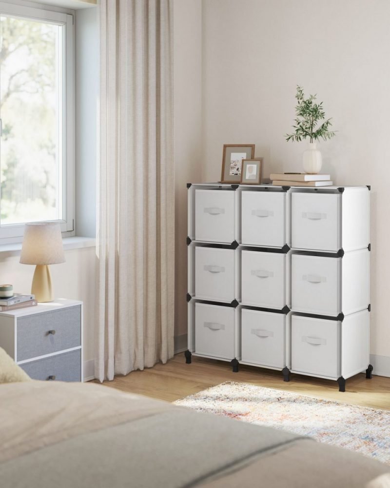 Estantería modular de 9 compartimentos en blanco nube - Imagen 3