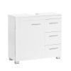 Armario lavabo baño, 3 cajones, 2 compartimentos, blanco
