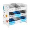 Estantería infantil con 9 cajas de tela no tejida, color blanco
