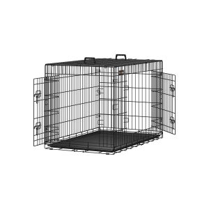 Jaula metálica para perros, transportín plegable, 106x70x77,5 cm