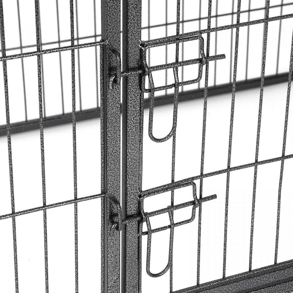 Jaula para perros de metal con una puerta, 122x80x70 cm, gris - Imagen 6