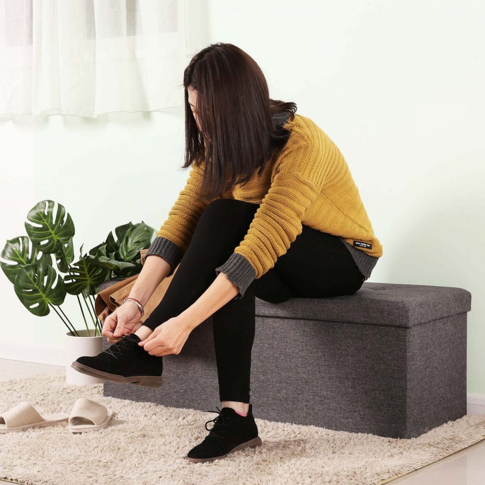 Baúl de almacenamiento plegable, 120 litros, gris oscuro - Imagen 5