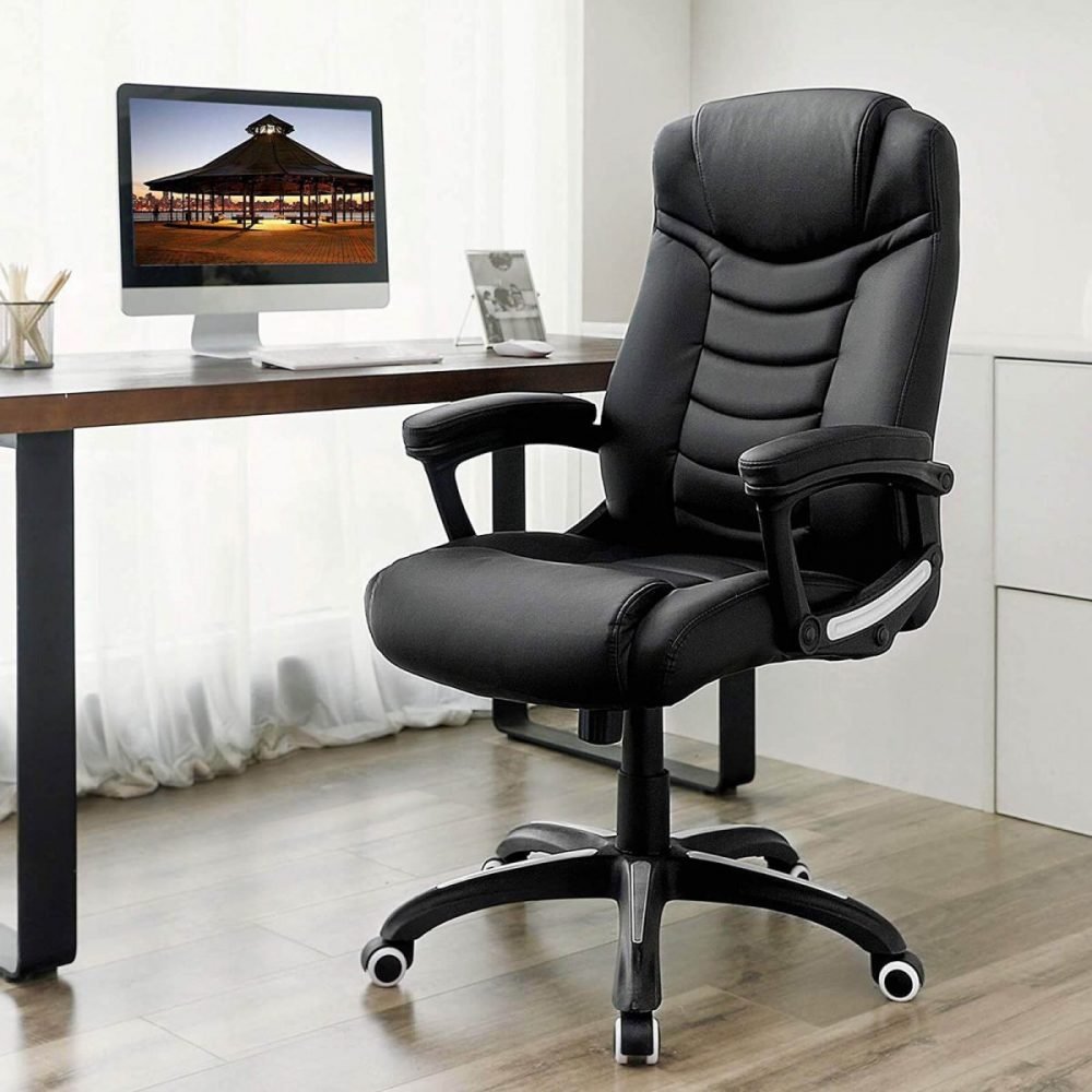 Silla ejecutiva de oficina giratoria y ergonómica, negra - Imagen 4