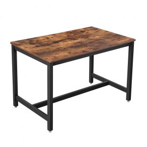 Mesa de comedor para 4 plazas, estilo industrial, marrón vintage