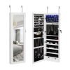 Espejo joyero con luz led, organizador montado en pared o puerta