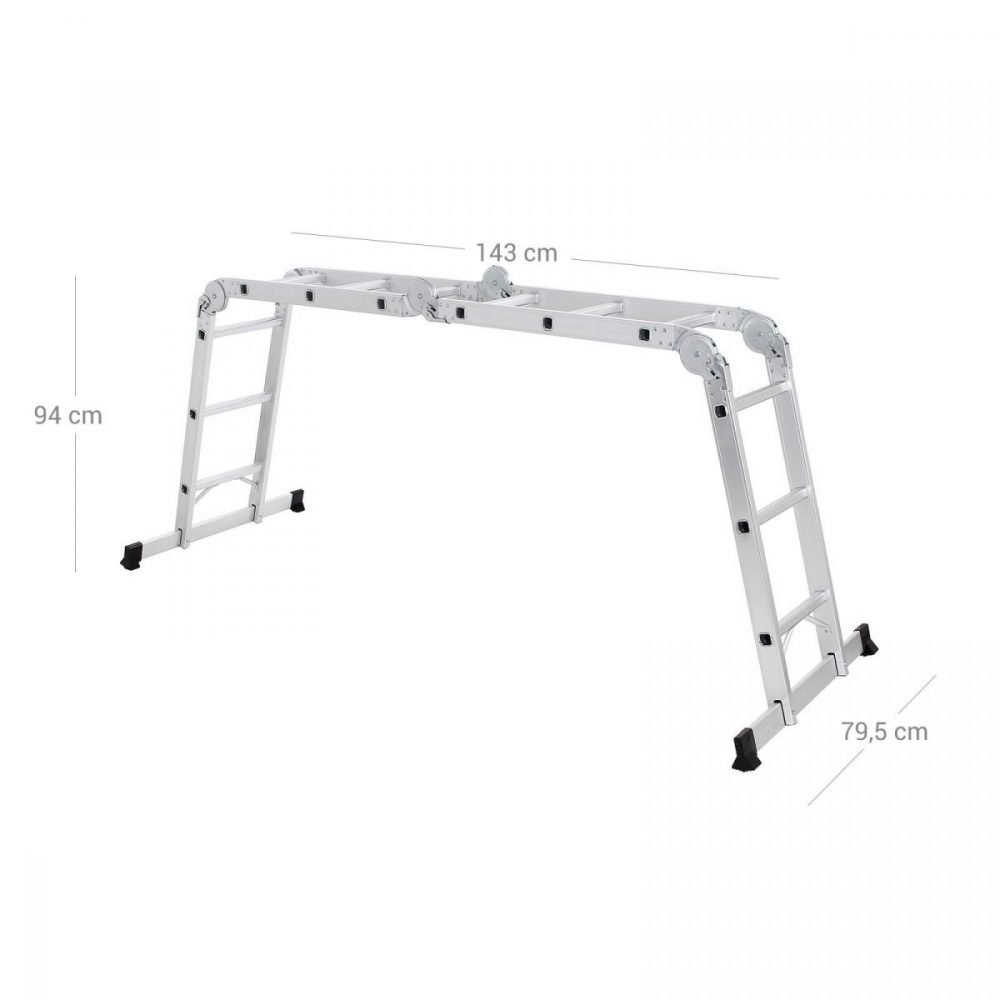 Escalera multifuncional de aluminio reforzado, plegable - Imagen 2