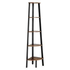 Estantería de esquina tipo escalera de 5 niveles, vintage