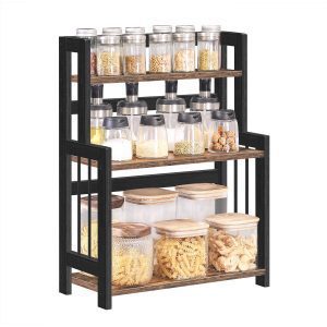 Especiero de 3 niveles en bambú, organizador de cocina