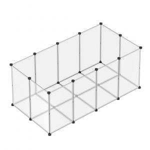 Parque modular para mascotas pequeñas, 145x72x57 cm