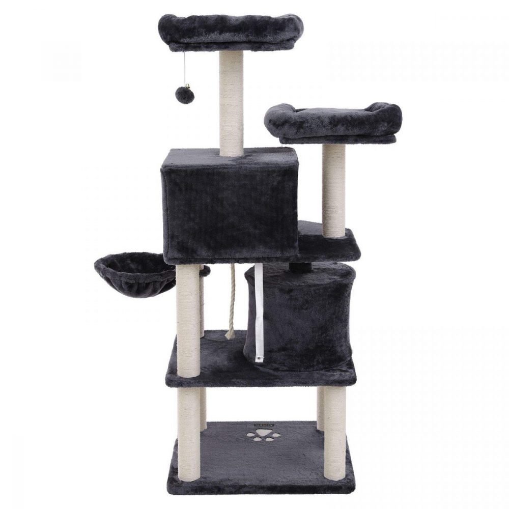 Árbol gatos postes sisal, rascador, varias plataformas, gris antracita - Imagen 3