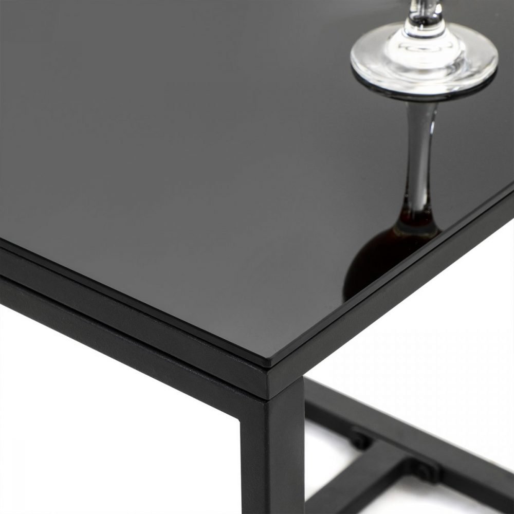 Conjunto muebles ratán jardín 3 piezas, sillas y mesa, negro y blanco - Imagen 5