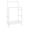 Perchero blanco de metal con 2 rieles colgantes, soporta 55 kg