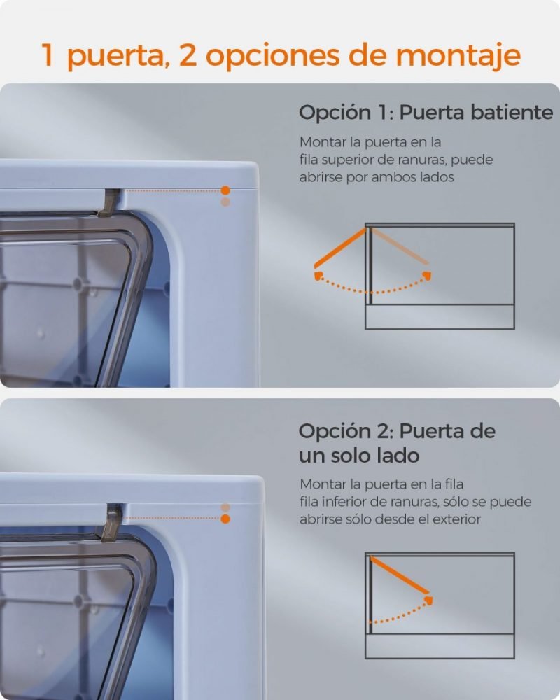 Arenero para gatos grandes con bandeja extraíble, azul pálido y gris paloma - Imagen 6