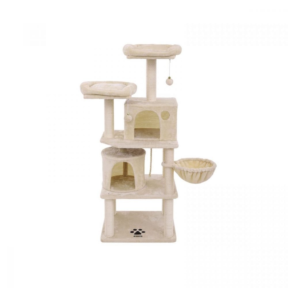 Árbol gatos postes sisal, rascador, varias plataformas, beige - Imagen 2