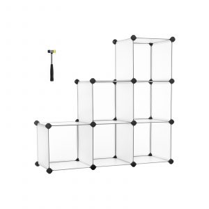 Armario modular de plástico, 6 cubos, blanco