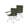 Juego de 2 sillas de camping plegables verde