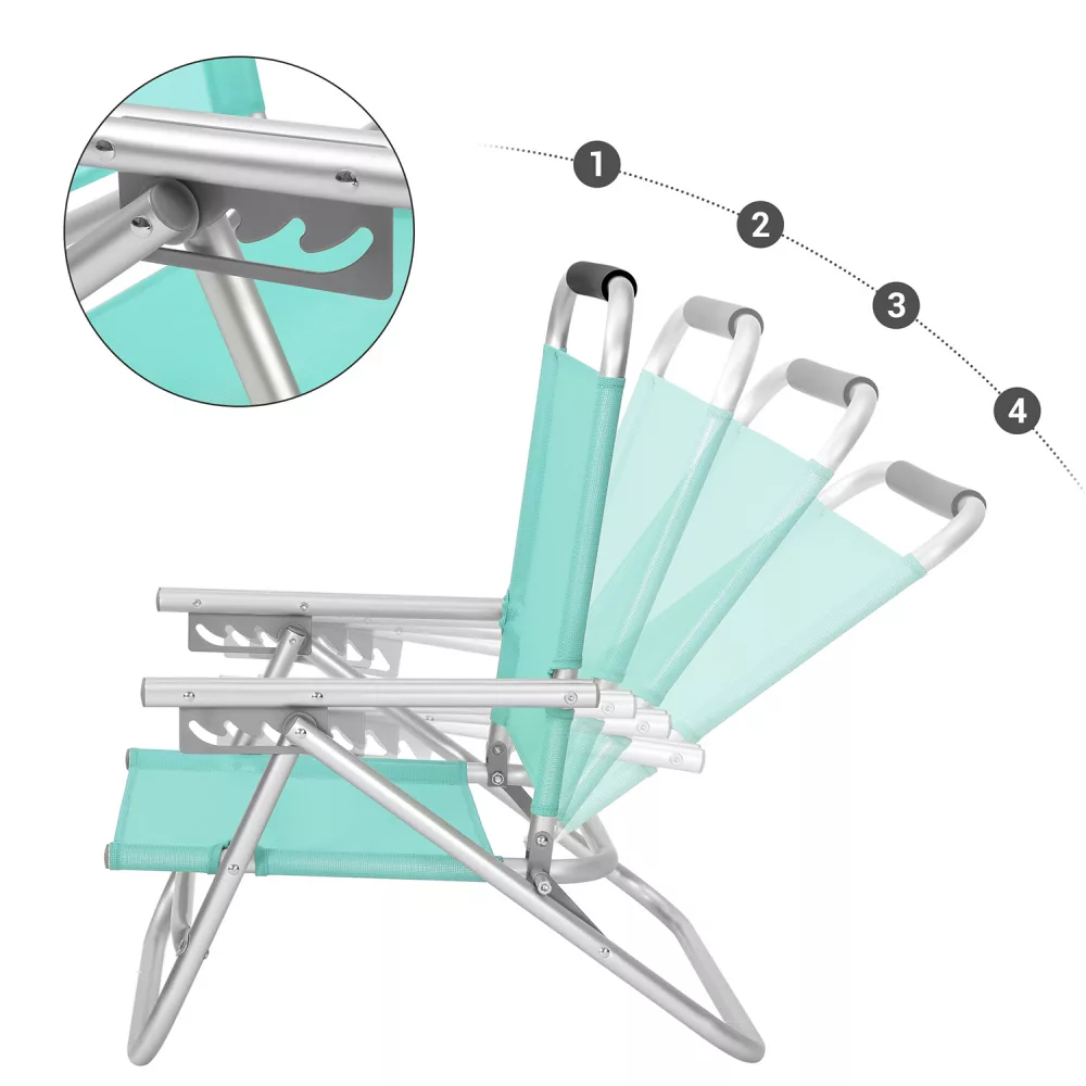 Silla de Playa con Respaldo Tela para Exteriores - Imagen 3