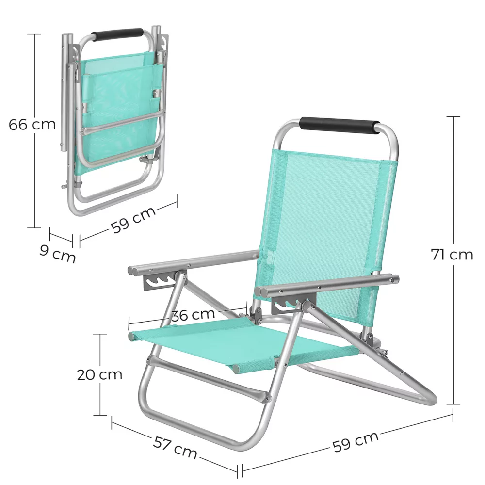 Silla de Playa con Respaldo Tela para Exteriores - Imagen 5