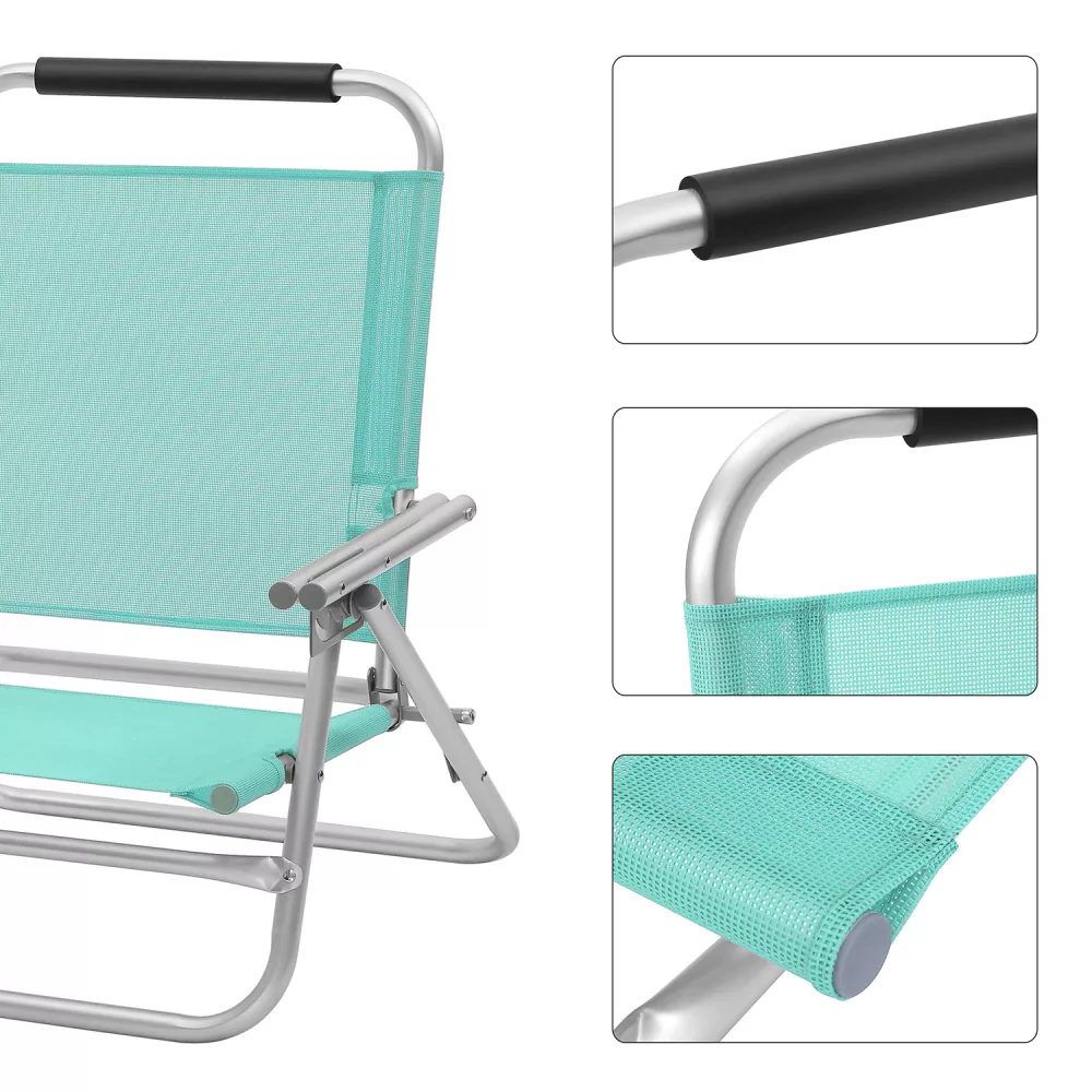 Silla de Playa con Respaldo Tela para Exteriores - Imagen 4