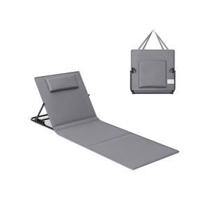 Tumbona de playa portátil 158x55 cm gris pizarra