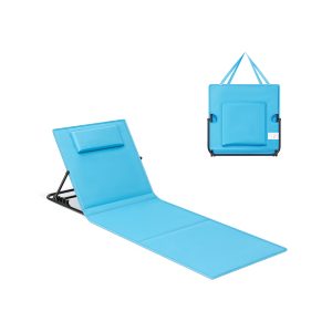 Tumbona de playa portátil 158x55 cm azul cielo