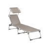 Tumbona reclinable con parasol y reposacabezas topo